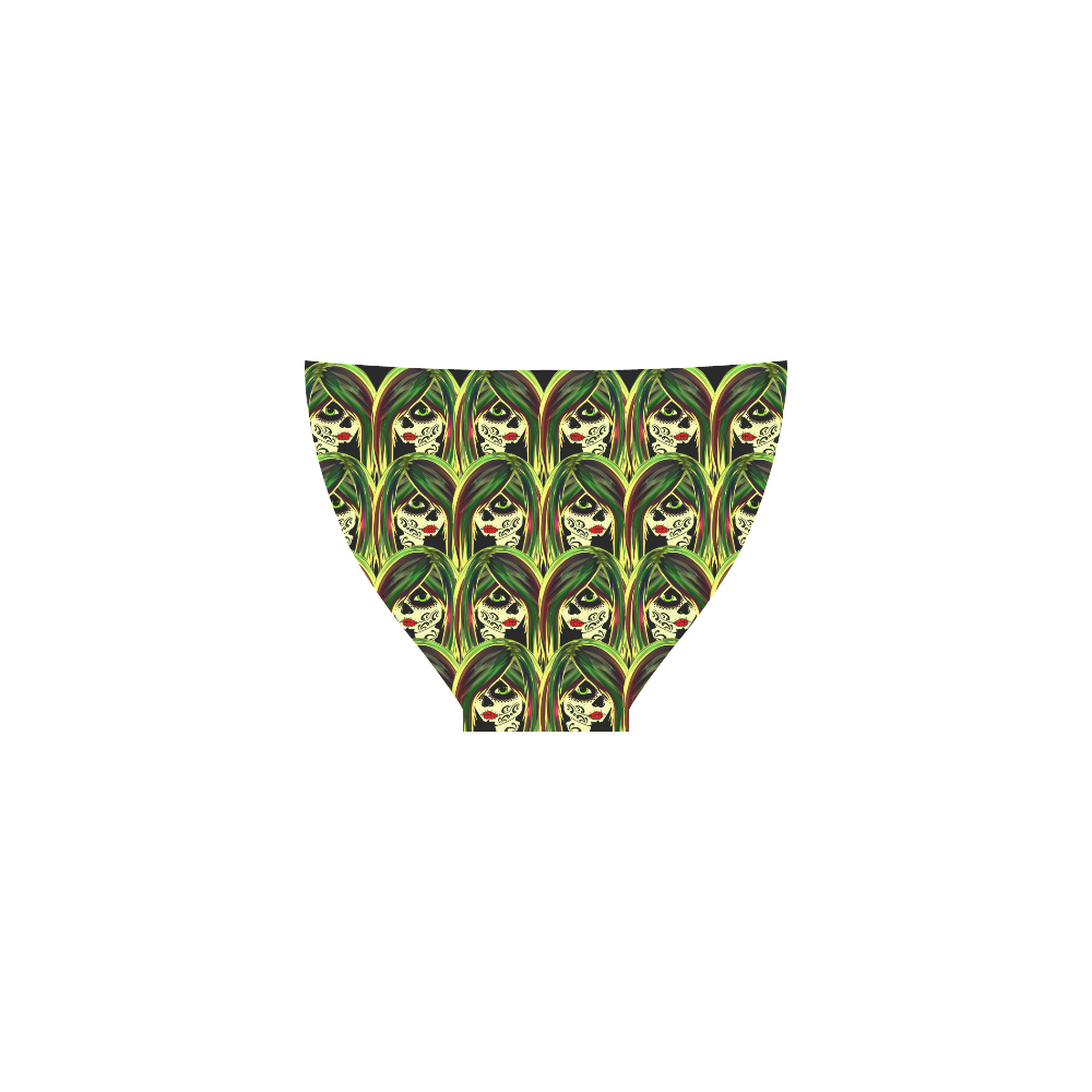 Fashionista sugarskull gals - green Custom Bikini Swimsuit