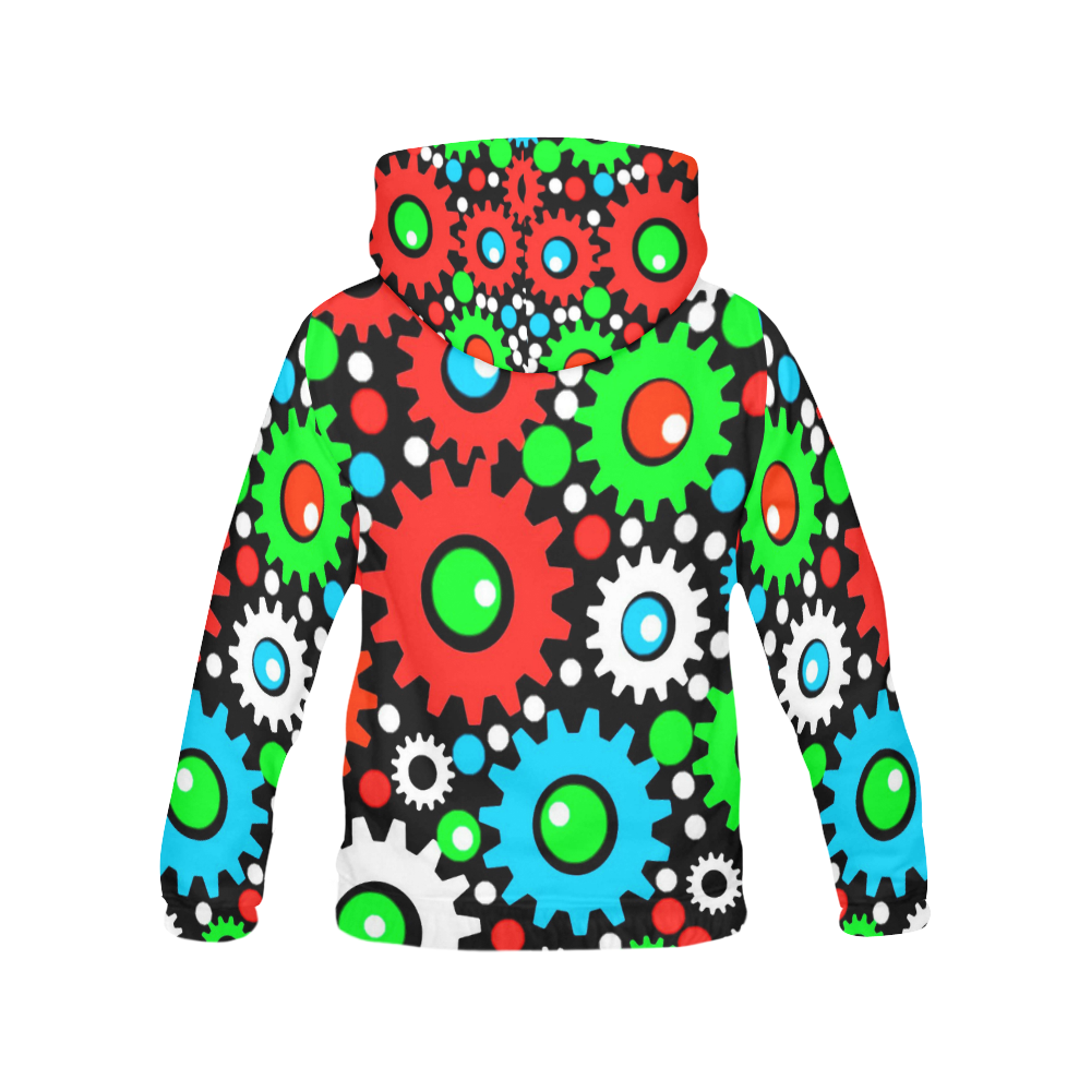 GEARS 2 All Over Print Hoodie for Women (USA Size) (Model H13)