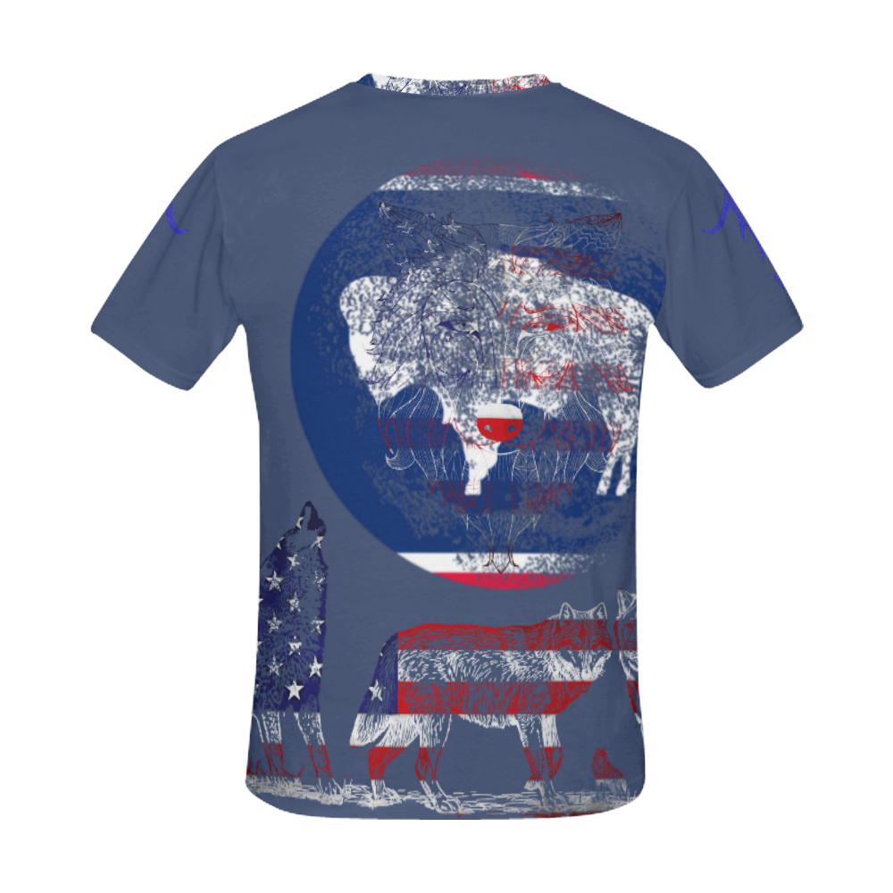 WOLF PACK WYOMING All Over Print T-Shirt for Men (USA Size) (Model T40)