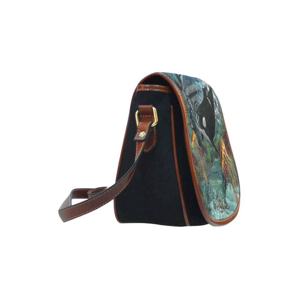 Amazing orcas Saddle Bag/Small (Model 1649)(Flap Customization)