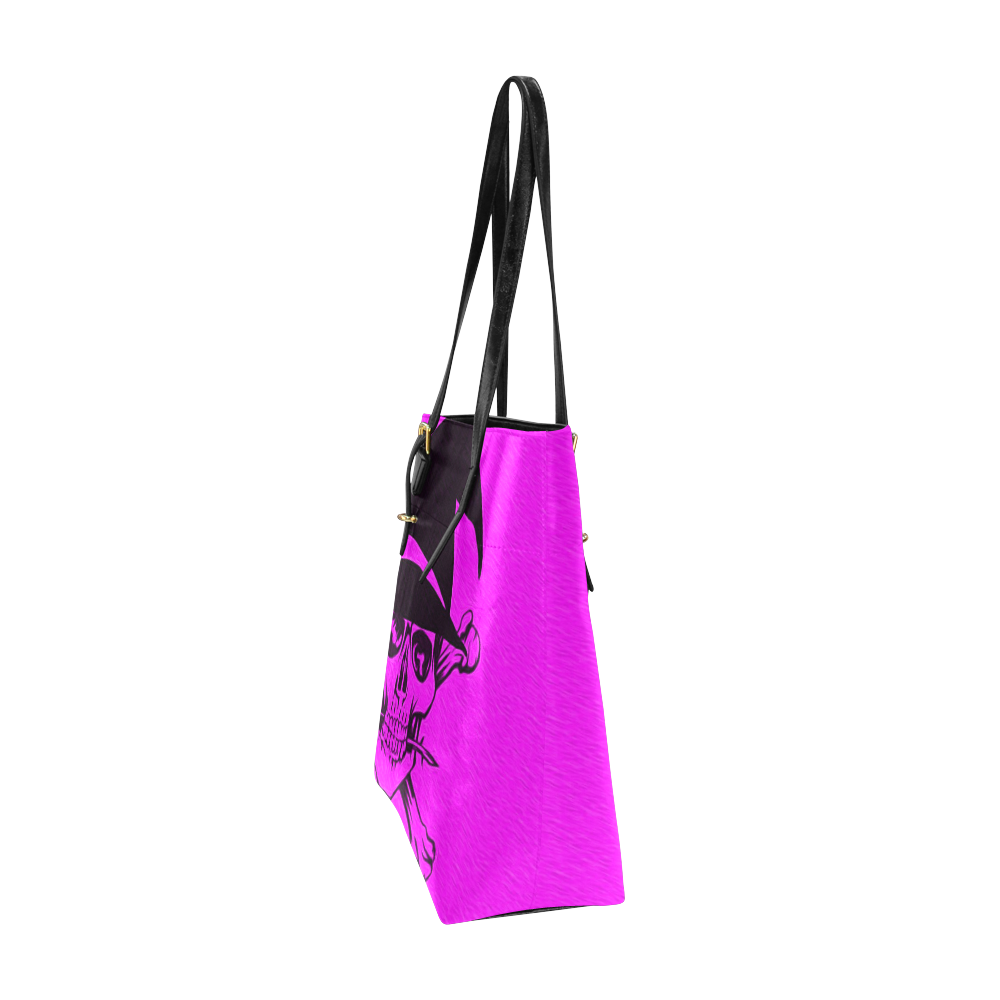 Funny Halloween Skull, hot pinkl by JamColors Euramerican Tote Bag/Small (Model 1655)