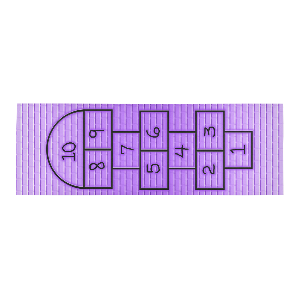 Kid's Purple Brick Hopscotch Area Rug 9'6''x3'3''