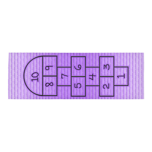 Kid's Purple Brick Hopscotch Area Rug 9'6''x3'3''