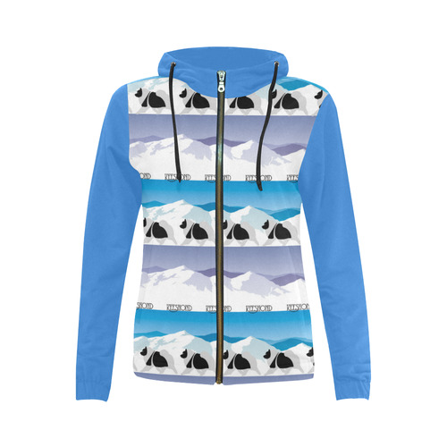 Keeshond Rockin the Rockies All Over Print Full Zip Hoodie for Women (Model H14)