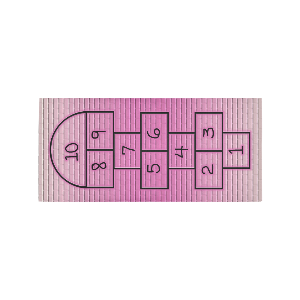 Kid's Pink Brick Hopscotch Area Rug 7'x3'3''