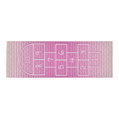 Kid's Pink Brick Hopscotch 2 Area Rug 9'6''x3'3''