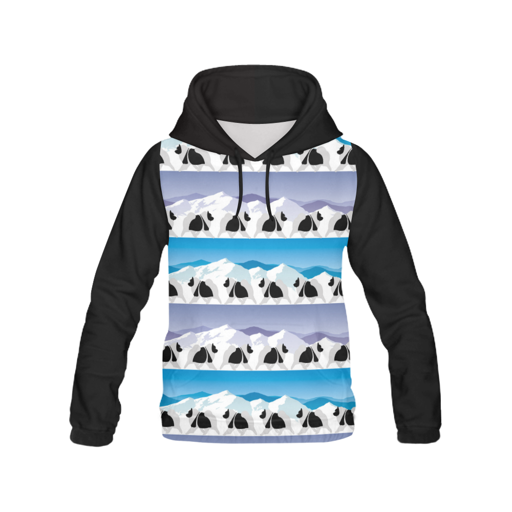 Keeshonden all Rockin The Rockies All Over Print Hoodie for Women (USA Size) (Model H13)