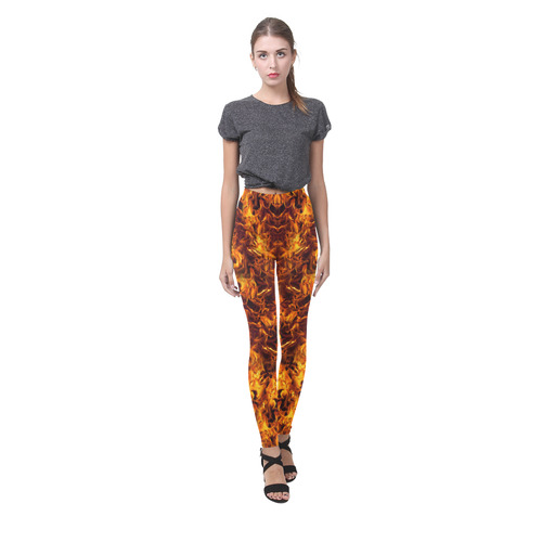 Halloween Flaming Fire Cassandra Women's Leggings (Model L01)