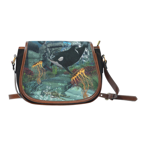 Amazing orcas Saddle Bag/Small (Model 1649)(Flap Customization)