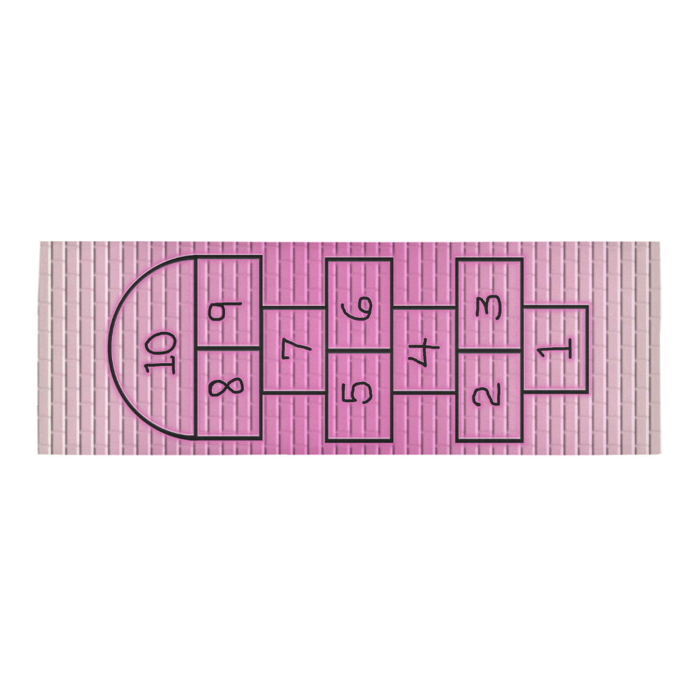 Kid's Pink Brick Hopscotch Area Rug 9'6''x3'3''