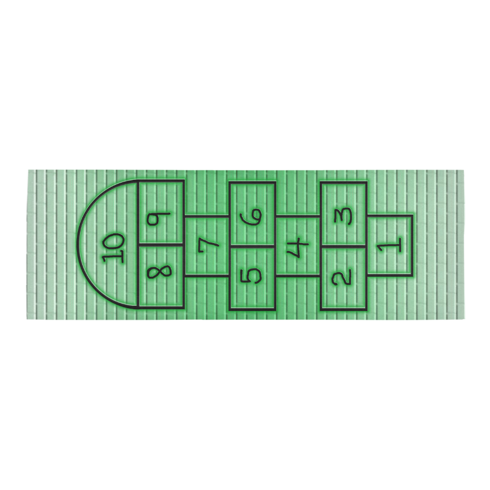 Kid's Green Brick Hopscotch Area Rug 9'6''x3'3''
