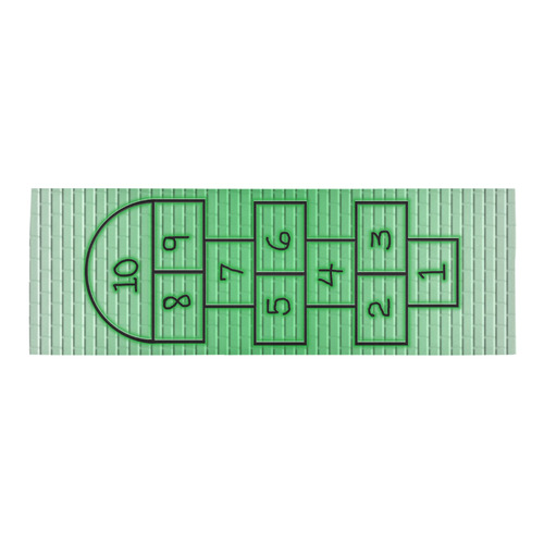 Kid's Green Brick Hopscotch Area Rug 9'6''x3'3''
