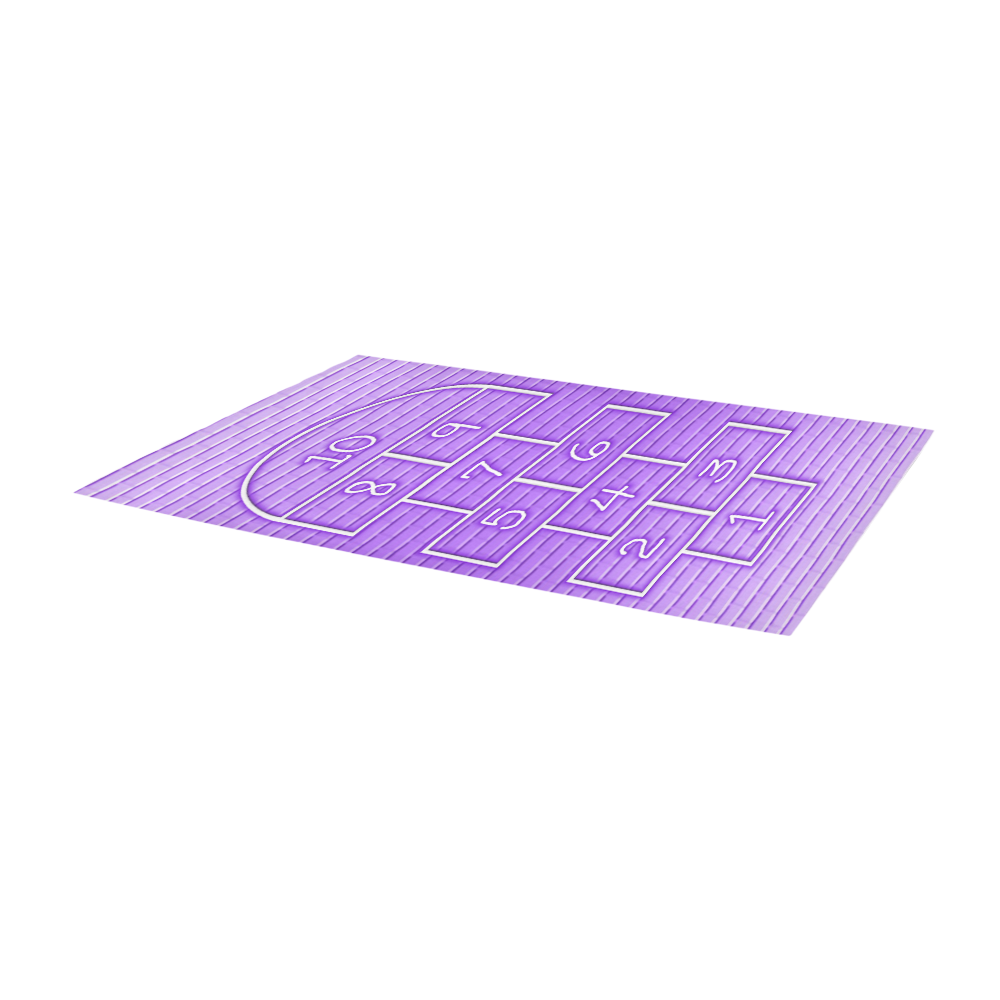 Kid's Purple Brick Hopscotch 2 Area Rug 9'6''x3'3''