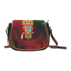 Cute owl, mandala design Saddle Bag/Small (Model 1649)(Flap Customization)