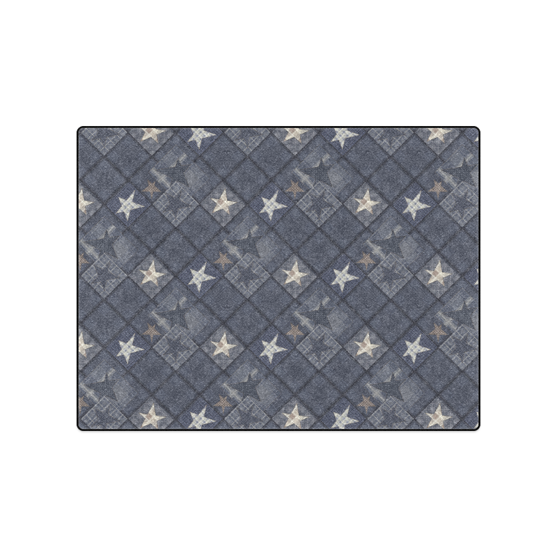 Dark grey blue patchwork Blanket 50"x60"