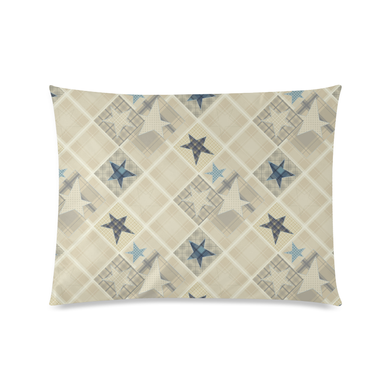 Light beige patchwork Custom Picture Pillow Case 20"x26" (one side)