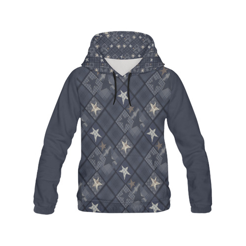 Solid grey blue All Over Print Hoodie for Women (USA Size) (Model H13)