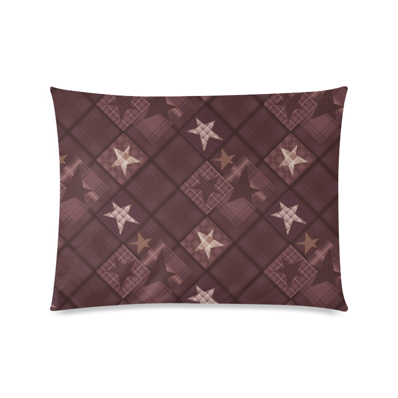 Chocolate brown patchwork Custom Picture Pillow Case 20"x26" (one side)