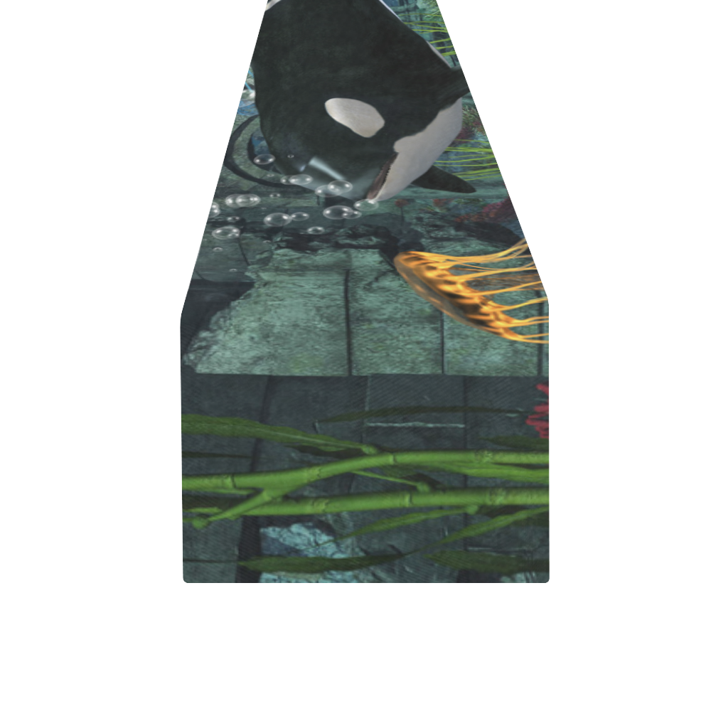 Amazing orcas Table Runner 16x72 inch