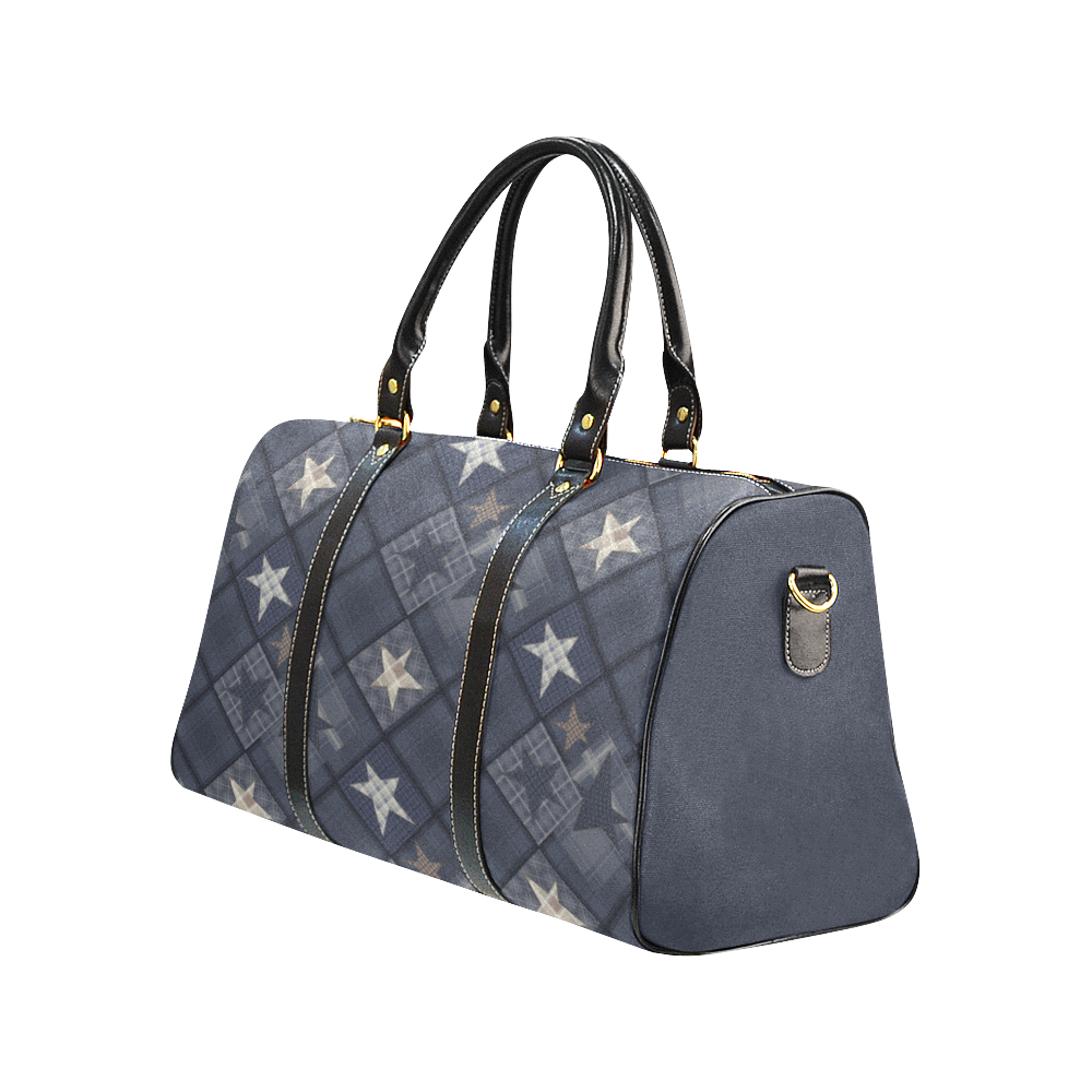 Solid grey blue New Waterproof Travel Bag/Large (Model 1639)