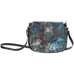 Beautiful mermaid swimming with dolphin Classic Saddle Bag/Small (Model 1648)