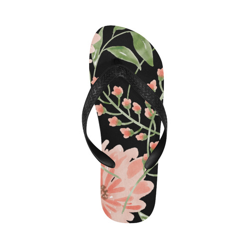 Cute Pink Watercolor Floral Pattern Flip Flops for Men/Women (Model 040)