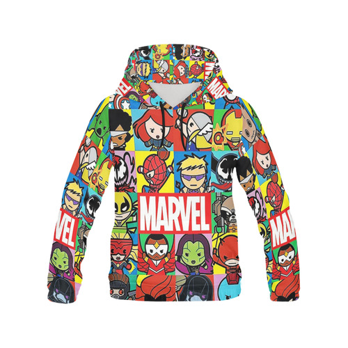 marvel chibis All Over Print Hoodie for Women (USA Size) (Model H13)