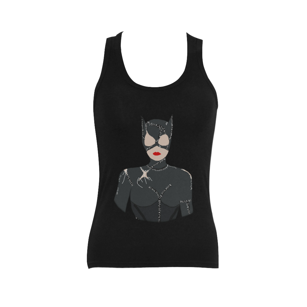 Catwoman Women's Shoulder-Free Tank Top (Model T35)