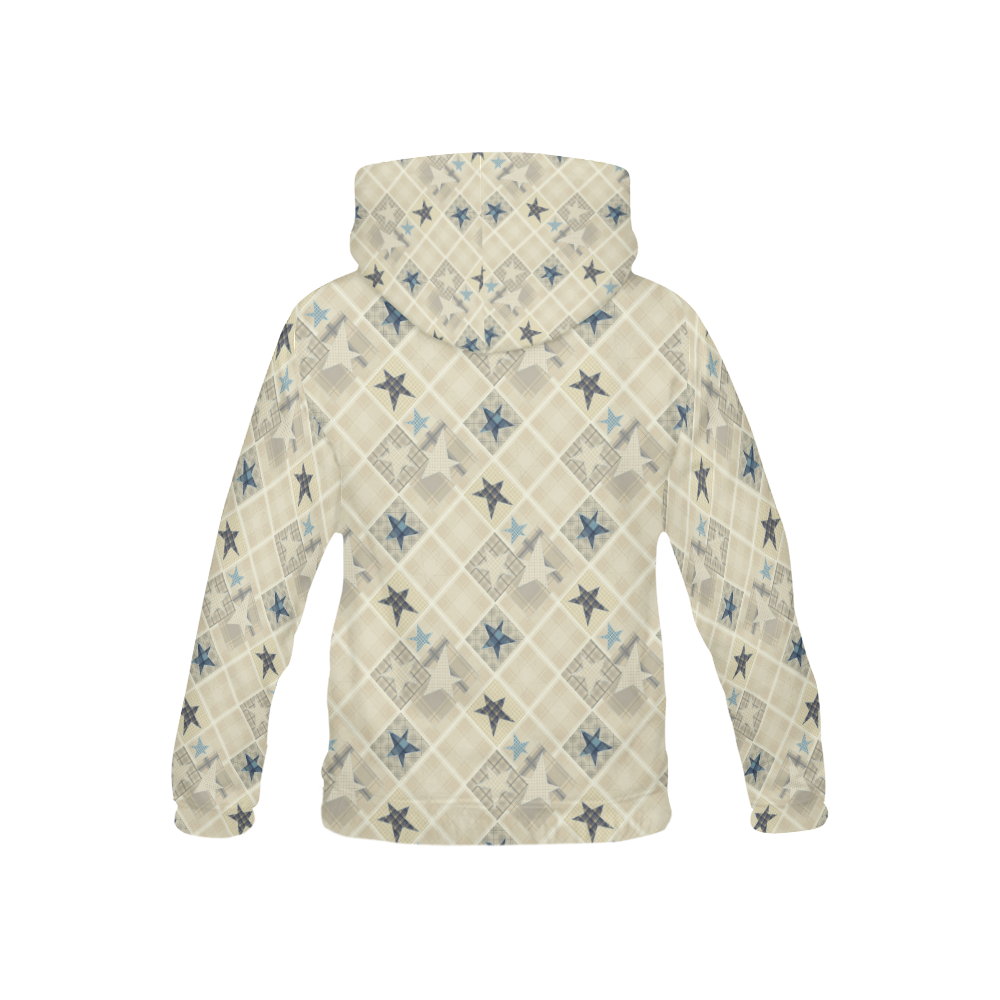 Light beige patchwork All Over Print Hoodie for Kid (USA Size) (Model H13)