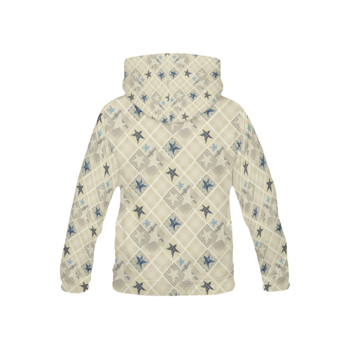 Light beige patchwork All Over Print Hoodie for Kid (USA Size) (Model H13)