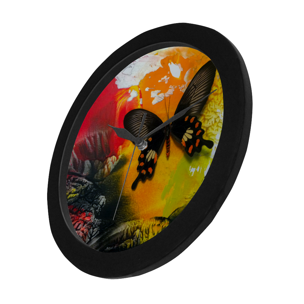 Butterfly Clock Circular Plastic Wall clock