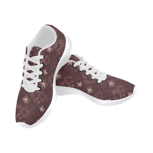 Chocolate brown patchwork Women's Running Shoes/Large Size (Model 020)