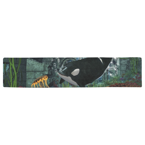 Amazing orcas Table Runner 16x72 inch