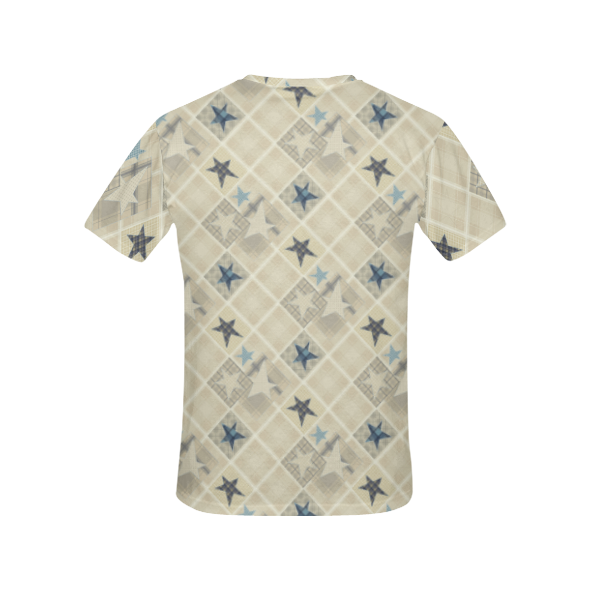 Light beige patchwork All Over Print T-Shirt for Women (USA Size) (Model T40)