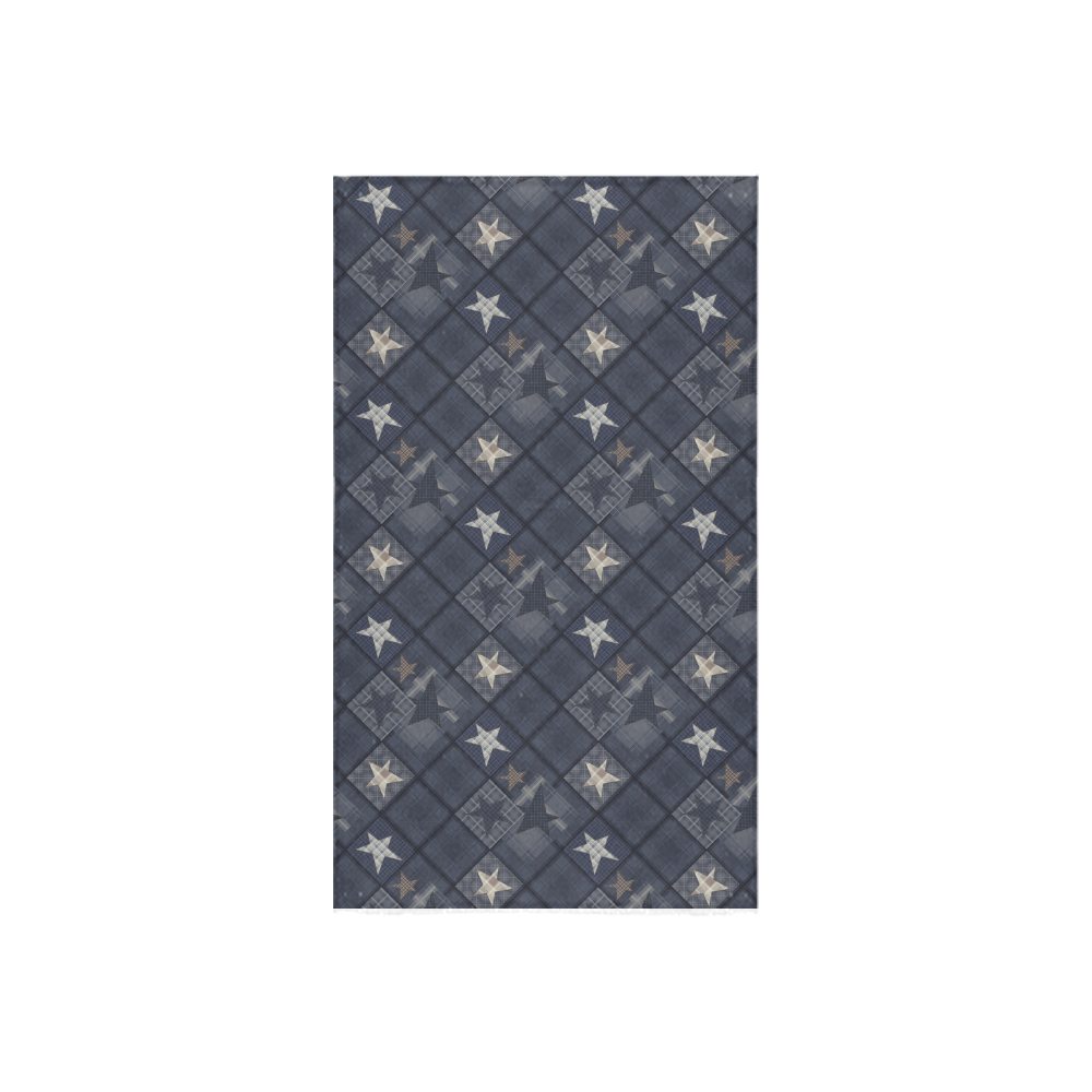 Dark grey blue patchwork Custom Towel 16"x28"