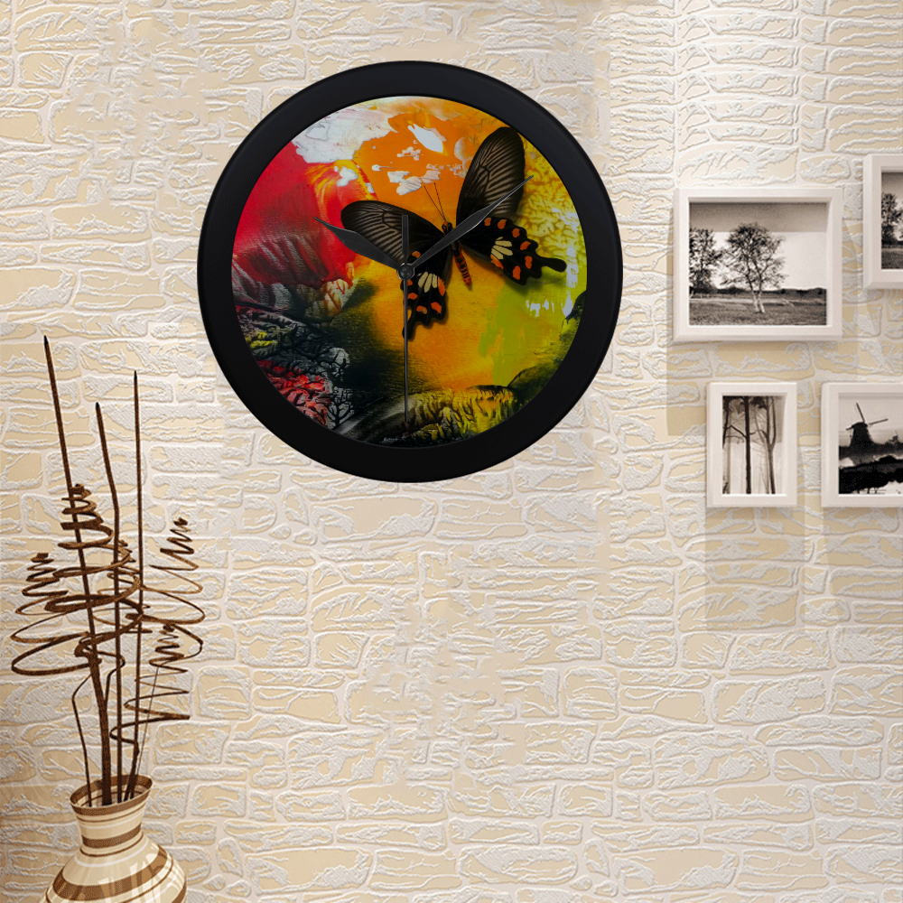 Butterfly Clock Circular Plastic Wall clock