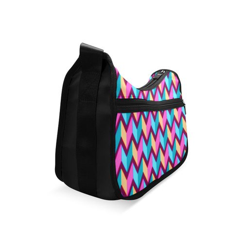 Blue Pink Gold Geometric Pattern Crossbody Bags (Model 1616)