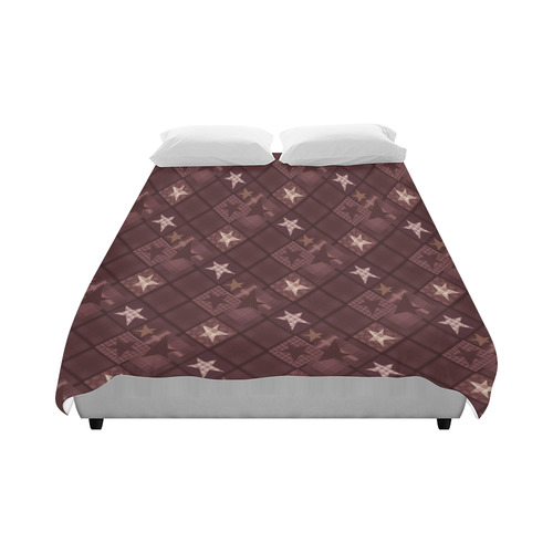 Chocolate brown patchwork Duvet Cover 86"x70" ( All-over-print)