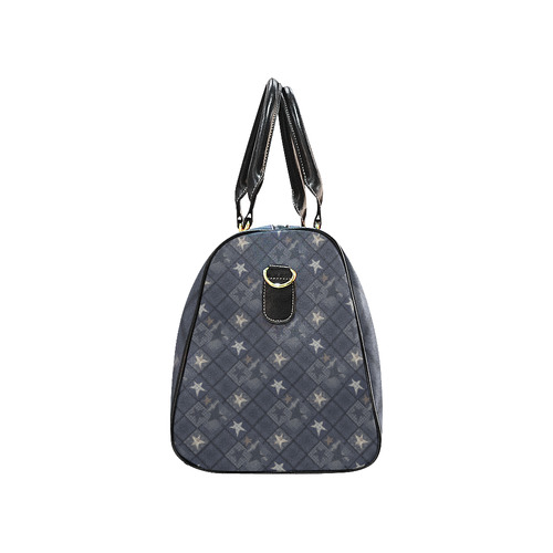 Dark grey blue patchwork New Waterproof Travel Bag/Small (Model 1639)