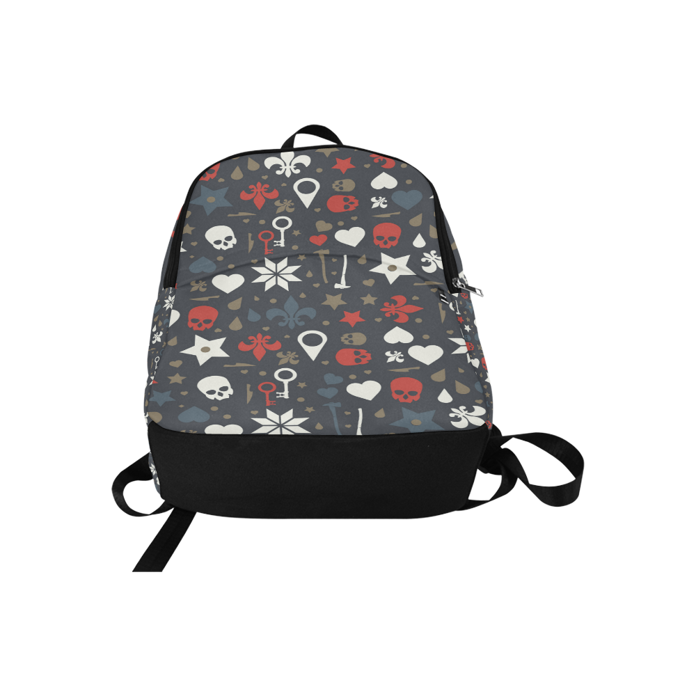 skulls, stars, knives, keys and hearts Fabric Backpack for Adult (Model 1659)