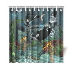 Amazing orcas Shower Curtain 69"x70"
