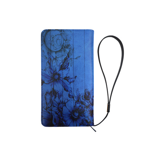 Blue Wall Flowers Men's Clutch Purse （Model 1638）