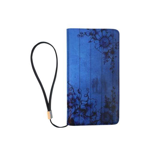 Blue Wall Flowers Men's Clutch Purse （Model 1638）