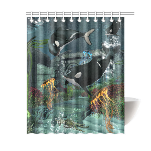 Amazing orcas Shower Curtain 60"x72"