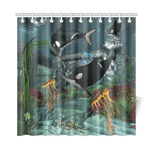 Amazing orcas Shower Curtain 72"x72"