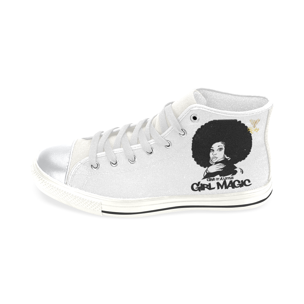 Girl Magic Sneakers High Top Canvas Women's Shoes/Large Size (Model 017)