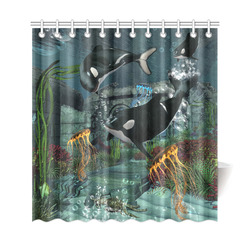 Amazing orcas Shower Curtain 69"x72"