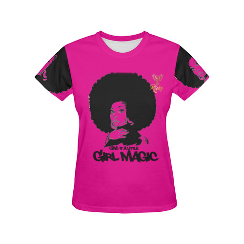 Girl Magic All Over T-shirt All Over Print T-Shirt for Women (USA Size) (Model T40)