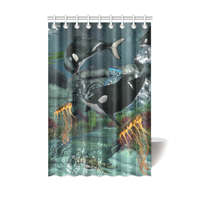 Amazing orcas Shower Curtain 48"x72"