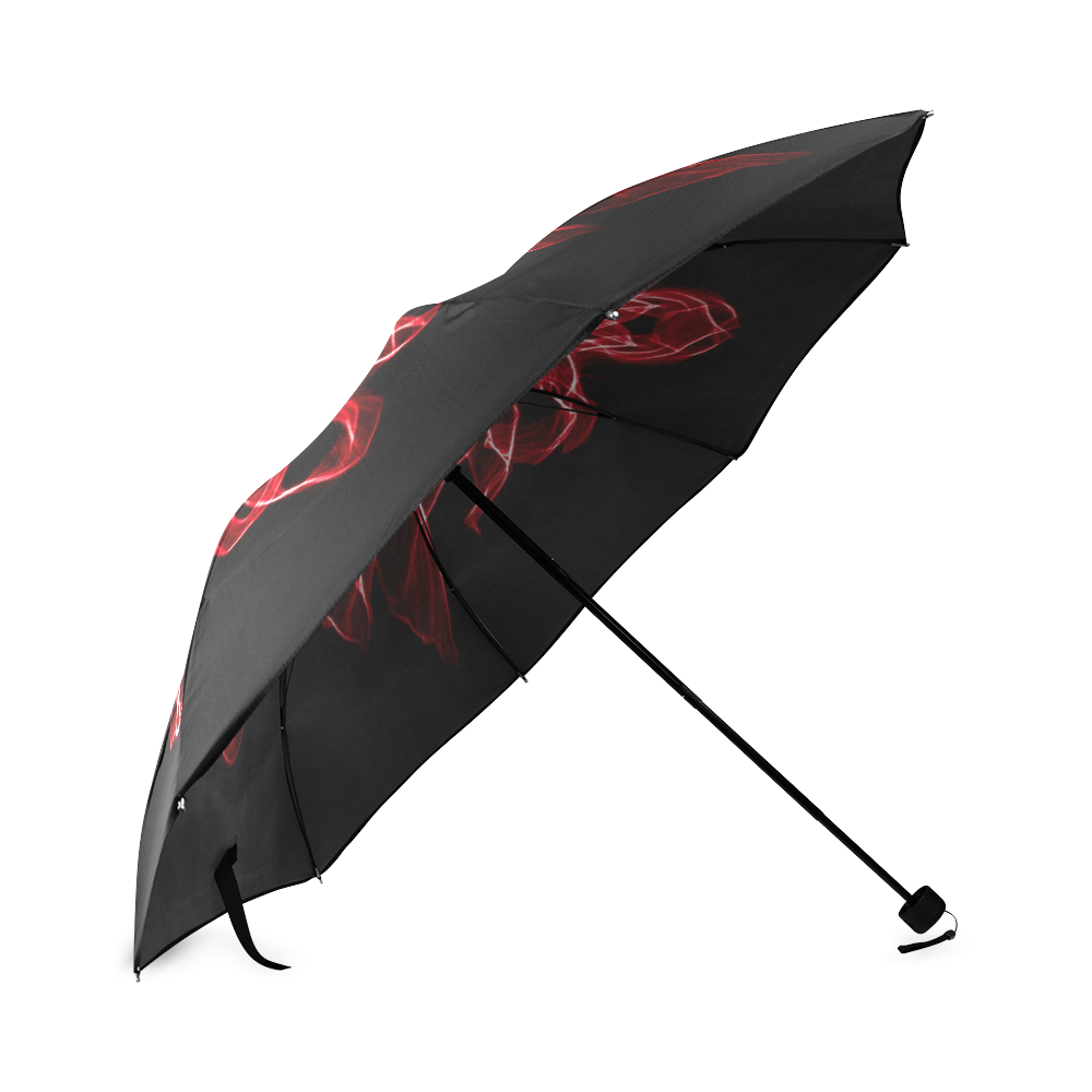 Red Flame Floral Foldable Umbrella (Model U01)
